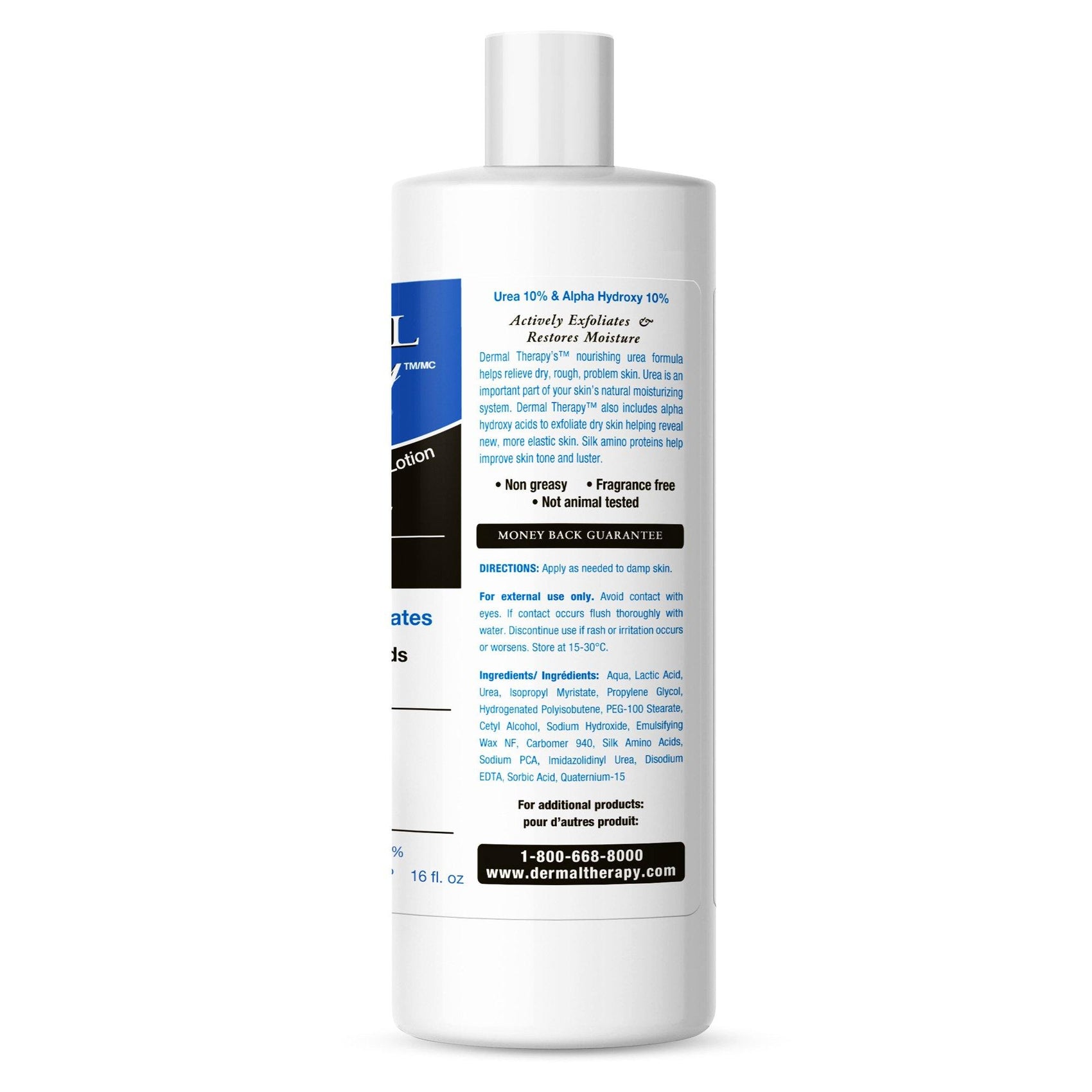 Alpha Hydroxy Lotion | 10% Urea/10% Lactic Acid | Dermal Therapy-16oz